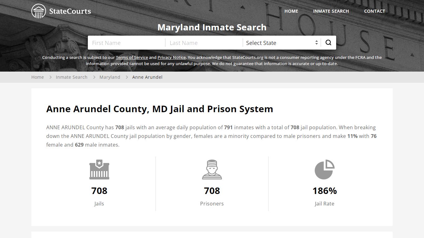 Anne Arundel County, MD Inmate Search - StateCourts