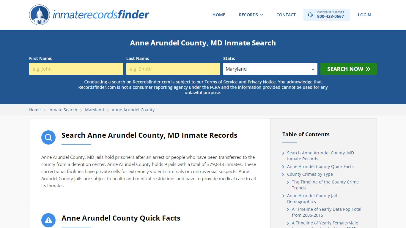 Anne Arundel County, MD Inmate Lookup & Jail Records Online