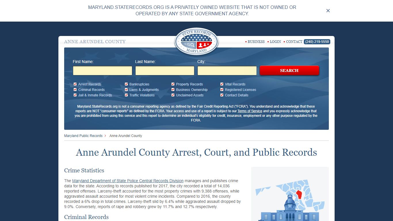 Anne Arundel County Arrest, Court, and Public Records